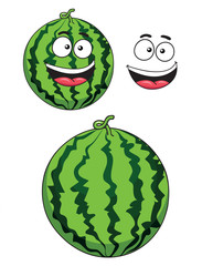 Cartoon ripe watermelon fruit