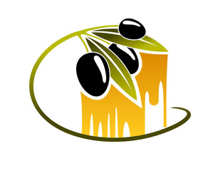 Olives with golden dripping olive oil