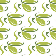 Fototapety  Wzór świeżej zielonej herbaty ziołowej