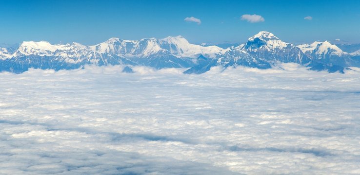 Aerial view of himalayas range - Dhaulagiri Himal - Nepal