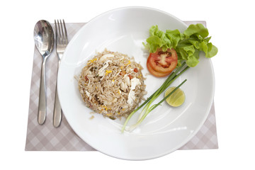 Khao phat pu, Fried rice with crabmeat