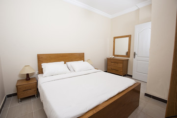 Fototapeta na wymiar Interior of bedroom in apartment
