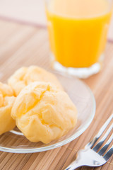 choux pastry and orange juice for break time
