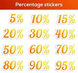 Percentage sticker set