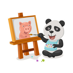 panda painting vector © Jehsomwang