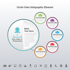 Fototapeta premium Circle Color Infographic Element
