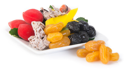 preserved fruits & Dried fruits. Food Snack on a Background