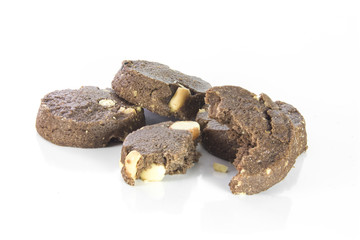 Chocolate and peanut cookies