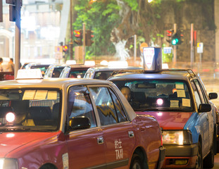 Classic Red Taxi Cab of Hong Kong