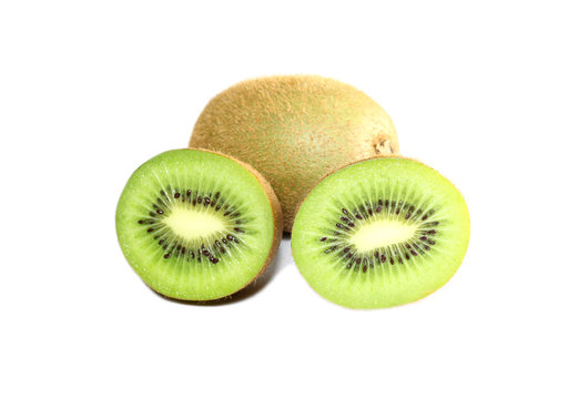 fresh kiwi fruit isolated on white.