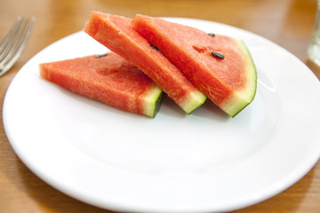 Watermelon with fork