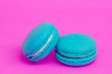 Sweet  french macaroons on retro-vintage background