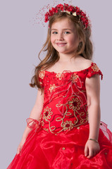 Teen girl on a grey background