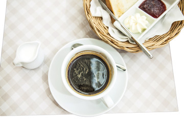 Coffee milk and breakfast