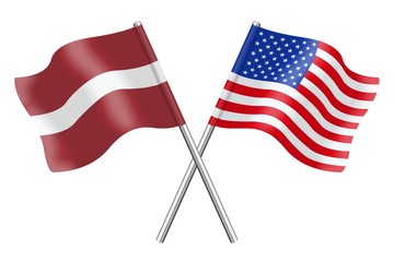 Flags : Latvia and USA