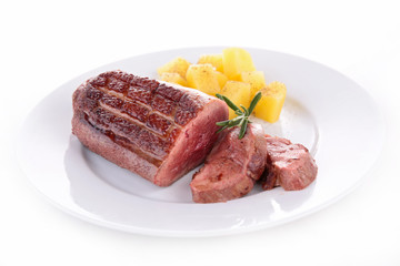 grilled duck breast and potato