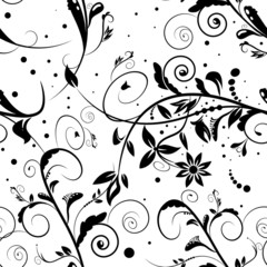 Floral vector background, seamless pattern.