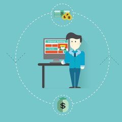 Online banking concept,Exchange of money,vector,illustration.