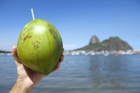 Brazilian Coco Gelado Coconut Rio de Janeiro Brazil