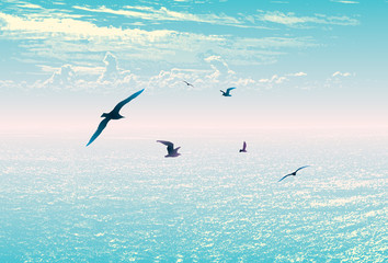 Sea sky landscape travel vacation