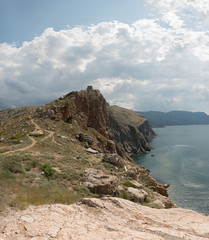 Crimea coastline near entrance to the Balaklava Inlet, Sevastopo