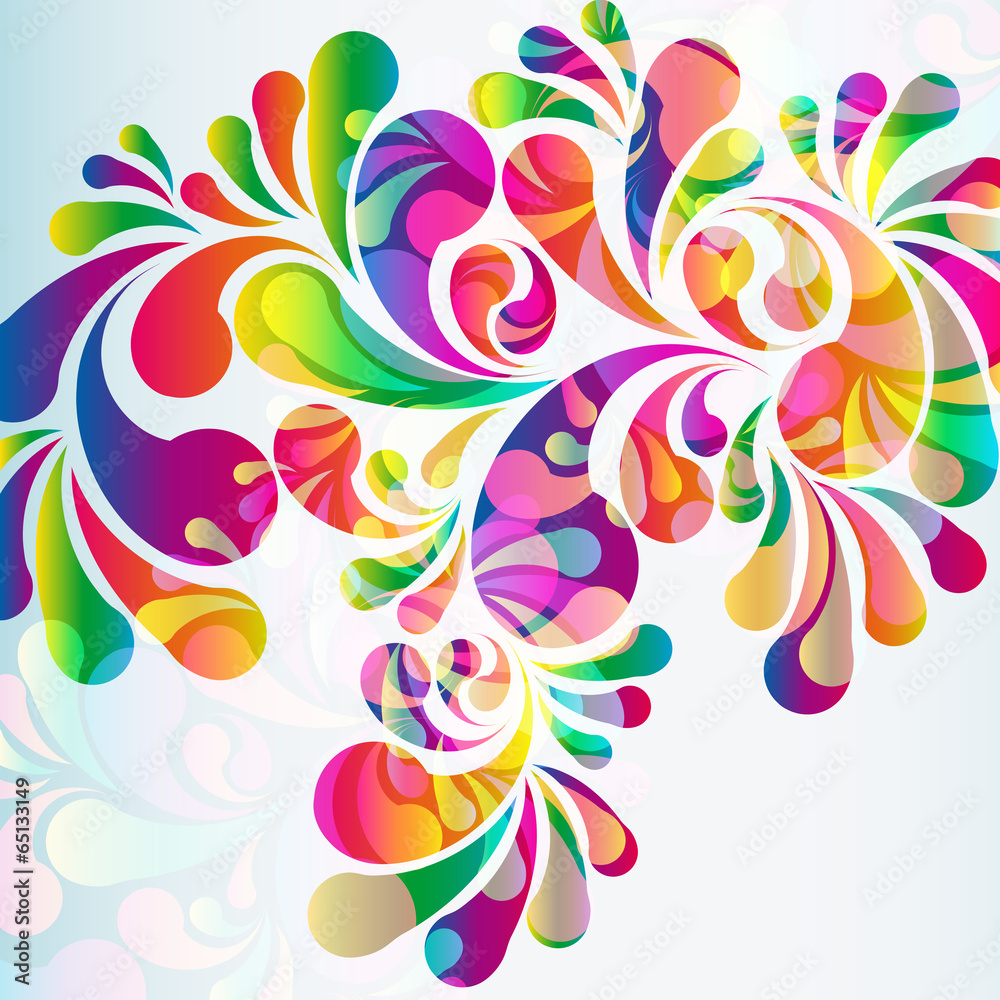 Aufkleber Abstract colorful arc-drop background.