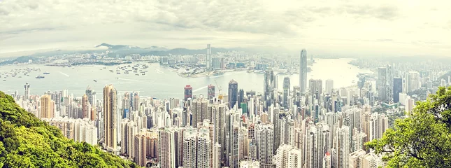 Abwaschbare Fototapete Hong Kong Panorama von Hongkong, China