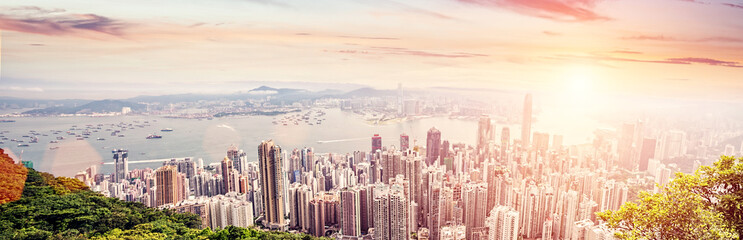 Panorama von Hongkong, China