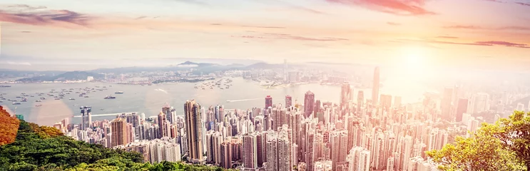 Selbstklebende Fototapete Hong Kong Panorama von Hongkong, China