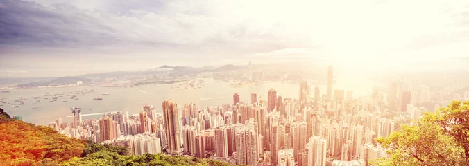 Tuinposter panorama van hong kong, china  © zhu difeng