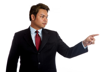 Asian businessman don't care about anything