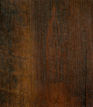 Wood Texture Background, Dark Brown Wooden Table With Nature Pattern, Top View