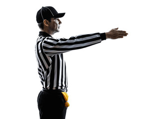 american football referee gestures first down silhouette