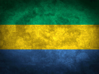Gabon grunge flag