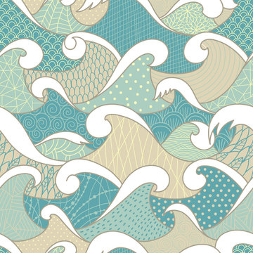 Fototapeta Sea seamless pattern