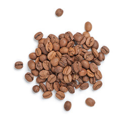 Roasted coffee beans pile