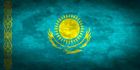 Kazakhstan grunge flag