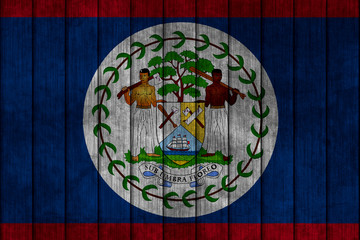Illustration with flag in map on grunge background - Belize