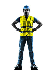 construction worker standing safety vest silhouette