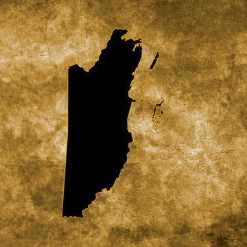 Grunge illustration with the map of Belize
