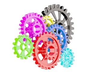 Color gears on white