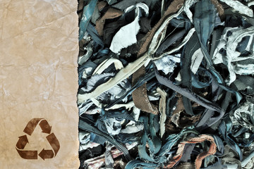 Recycling raw materials. Dilapidated cloth. Ecological concept - 65138574
