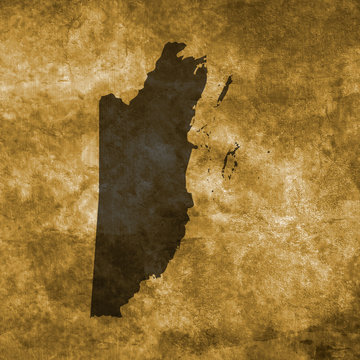 Grunge illustration with the map of Belize