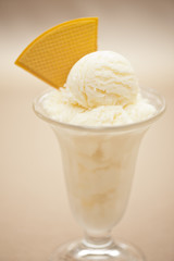 Vanilla ice cream in a glass