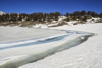 Obraz premium lac d'allos gelé
