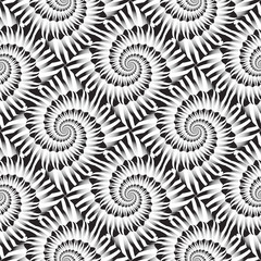Design seamless monochrome spiral rotation pattern