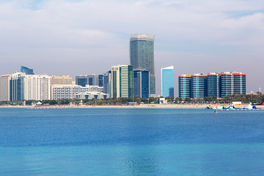 Panorama of Abu Dhabi, the capital city of United Arab Emirates