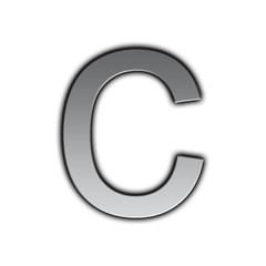 Illustration of metal font - c