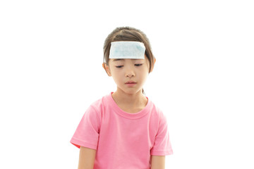 風邪にり患した女の子