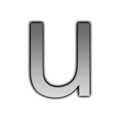 Illustration of metal font - u